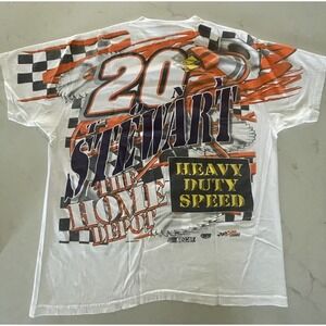 Vtg 90s Tony Stewart #20 Home Depot AOP NASCAR T-Shirt Men's XL Chase Authentics